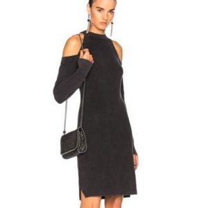rag & bone Dana Cold Shoulder Long Sleeve Sweater Dress in Black